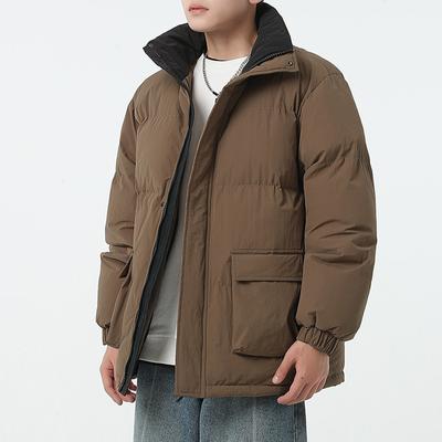 Men's Cotton Jacket Autumn and Winter New Youth Loose Standing Collar Bread Jacket Thickened and Warm Down Cotton Jacket for Men