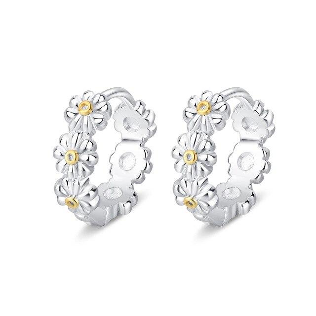 

Новые серьги из стерлингового серебра 925 пробы, маленькие серьги с хризантемой, милые модные женские ювелирные изделия, подарки на свадьбу серебряный