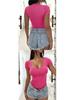 Cross-Border Women's High-End Slim-Fit Short-Sleeve Fashion T-Shirt