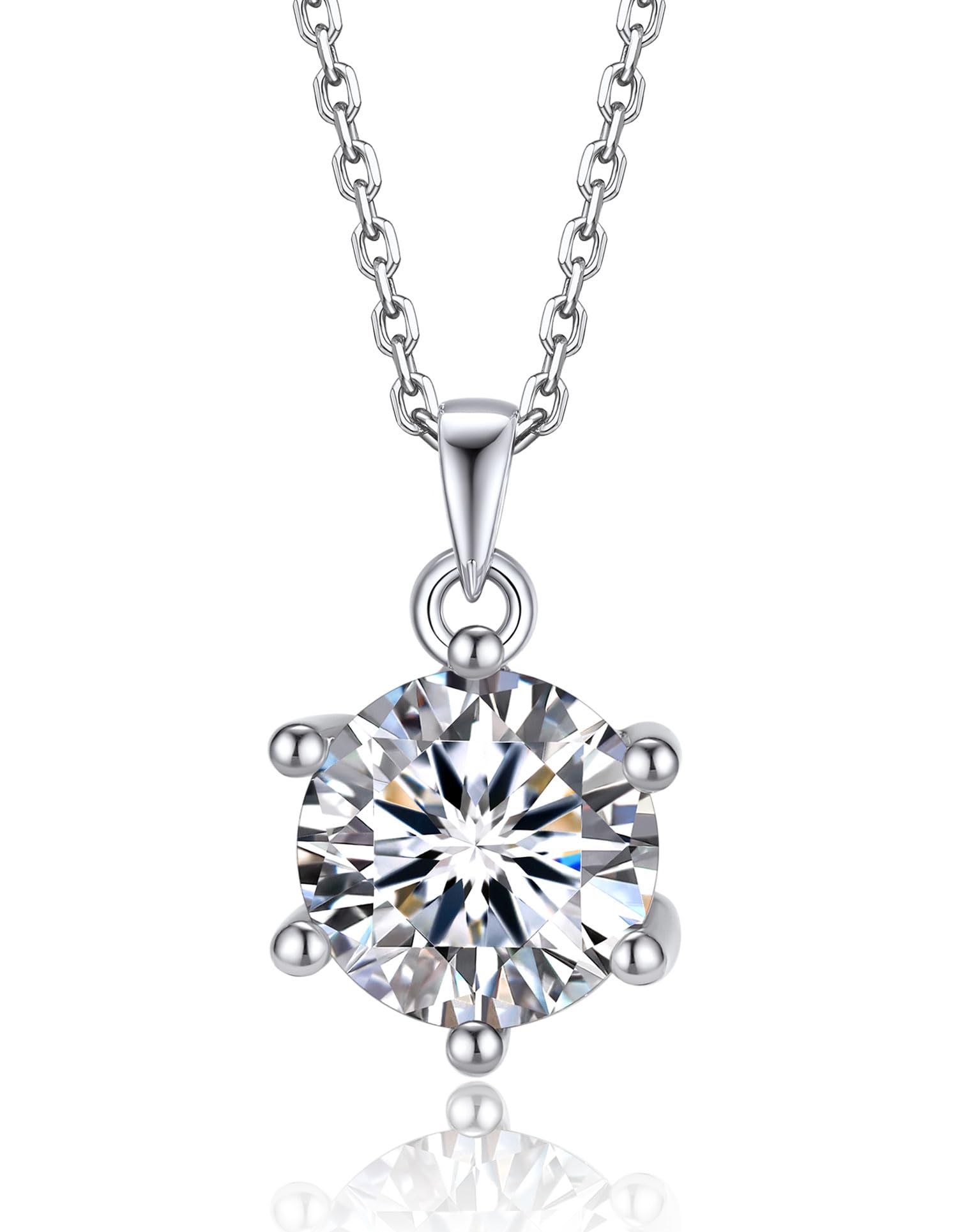 

Moissanite Necklace for 1 Carat Silver 925 Gift 40cm Adjuster Comes in a Delicate Gift Box [MomentWish] Women, Moissanite, Simple, Pendant, Birthday,