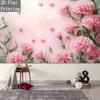 2D Light Pink Floral Backdrop with Hearts for Baby Shower Mother's Day Photoshoot