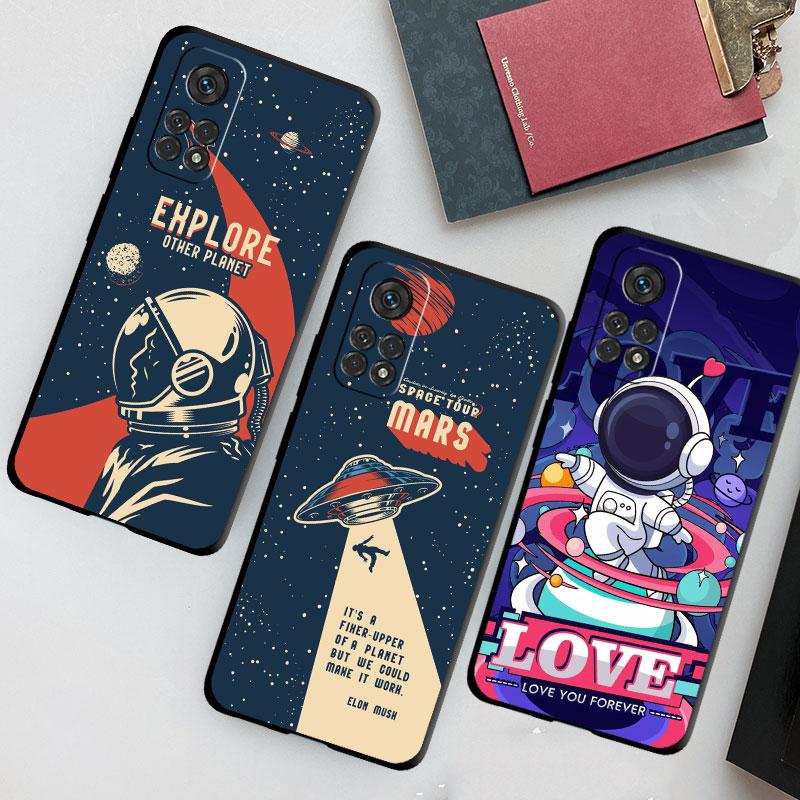 Hülle für Xiaomi Mi 11 Lite 5G NE 11T Pro 10T 9T 12 12T 12S 12X 11X 11i Note 10 9 Silikon TPU Handyhülle Cartoon Cooler Astronaut