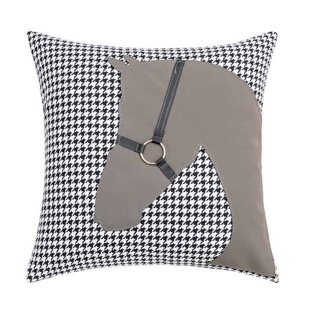 

Наволочка с рисунком «гусиная лапка» для дивана, серая, оранжевая, искусственная кожа, лоскутное одеяло, наволочка для подушки с изображением лошади, 45x45 см 450mm*450mm