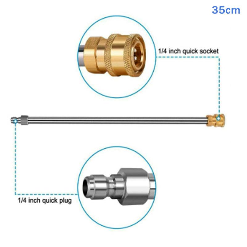High Pressure Extension Wand Stainless Steel Durable Heavy Duty Attachment for Pressure Washer Car Deck Fence Cleaning