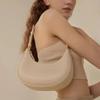 PU Leather Ladies Handbag Simple Armpit Bag Portable Half Moon Underarm Bag  Women