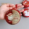 Children's Coin Purse Round Christmas Coin Pouch with Cartoon Pattern Zipper Closure Coin Case with Lanyard for Kids Coins Cash Keys Candies