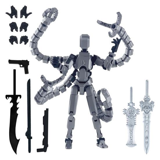 3D Printed Robot Action Figure with Accessories Movable Joints Robot Model Toy