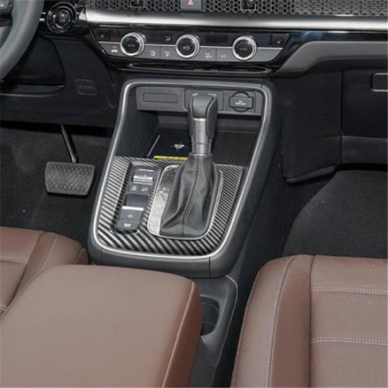 Carbon Fiber Inner Gear Shift Box Panel Cover Trim For Honda CR-V CRV 2023 2024
