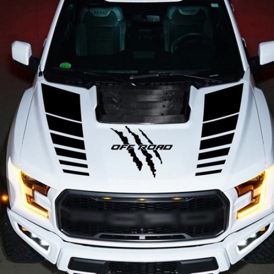 3Pcs Racing Stripes Car Body Hood Bonnet Decor Sticker Claw Scratch Vinyl Decal