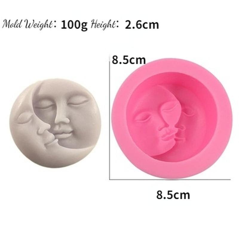 1Pc nowiu w kształcie słońca miłość silikonowe formy świec woskowych miłość mydło do twarzy formy parafinowe formy woskowe Home DIY formy do robienia świec