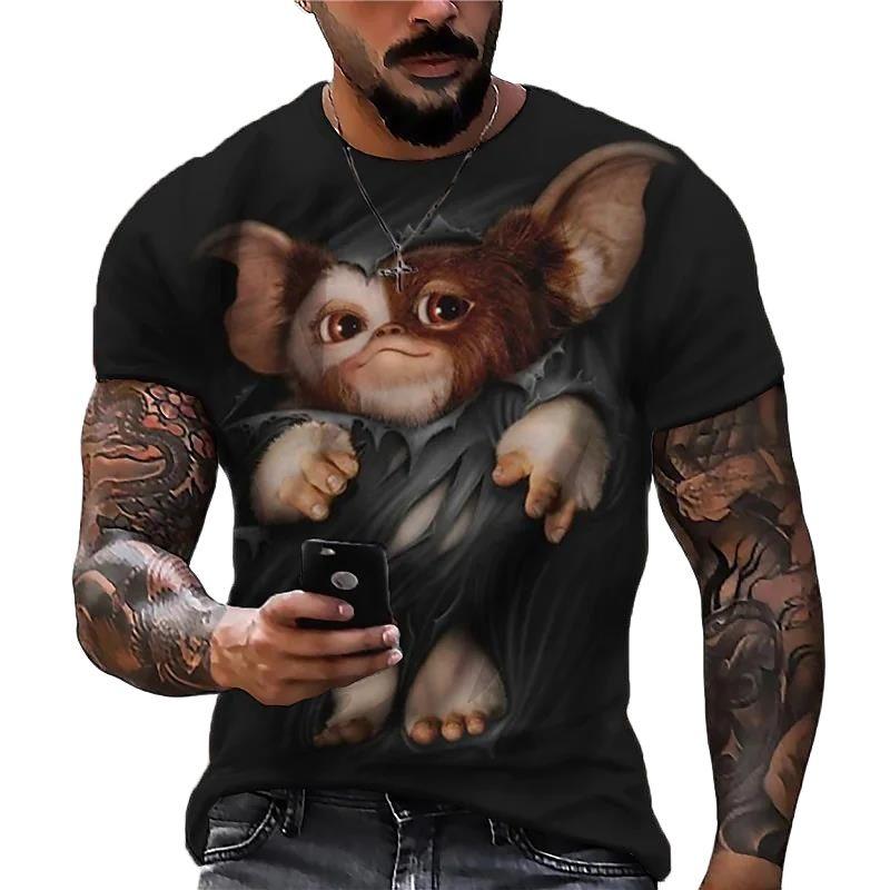 Animal Cat Print Men's T-shirt Harajuku Cute Loose Short-sleeved Tops Fashion Simple T Shirt Oversized Men Women Unisex Clothing