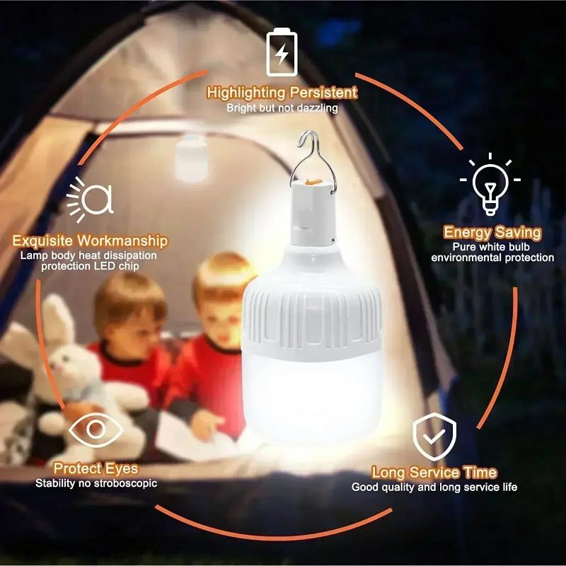 LED Charging Light Bulb Stall Light Super Bright Energy-saving Household Emergency Lighting Outdoor Camping Light Endurance