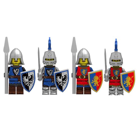 

4Pcs Micro Medieval Knight Building Block Toy DIY Light Heavy Armor Knight Figure Mini Building Blocks Assembly Toy Decoration Collectors Gift 4pcs