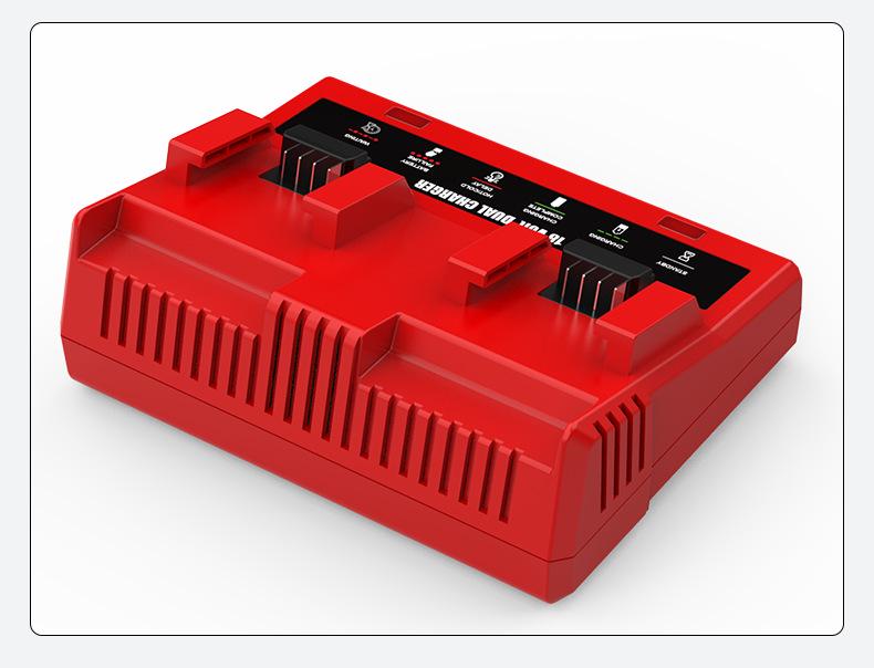 Milwaukee-Compatible Dual Slot Fast Charger for M18 Power Tools (3A)