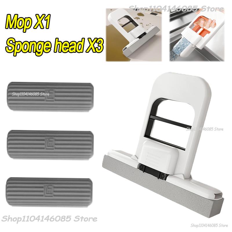 Portable Handheld Cleaning Mop Mini Foldable Desktop Mop Home Replacement for Bathroom Kitchen Desktop Glass Living Room Car