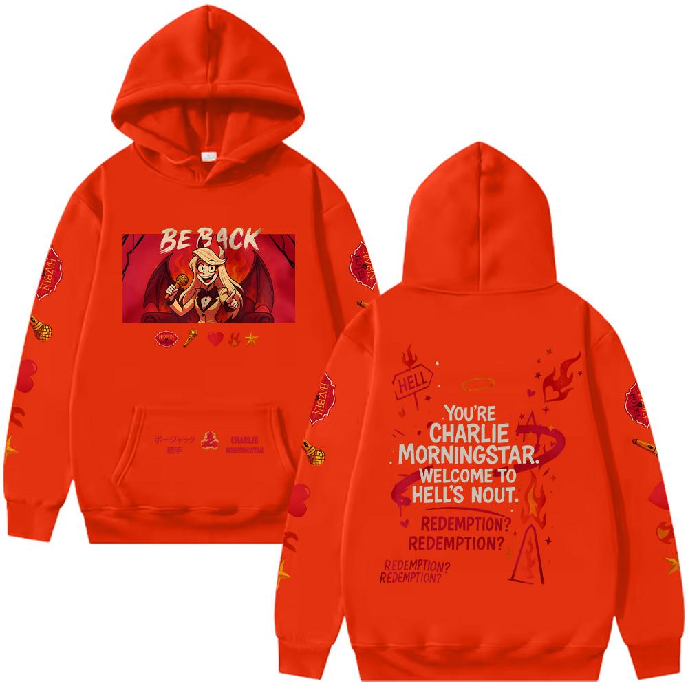 Charlie Morningstar Hoodie HazbinHotel Oversized Unisex Streetwear Funny Cartoon Print Pullovers  Gift Idea Tops Clothing Unisex