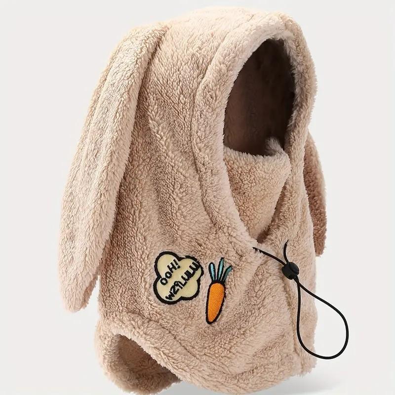Wintermütze aus Wolle, warmer Skihelmüberzug, bequem, weich, lässig, mit niedlichen Hasenohren, dekorativer Helmüberzug