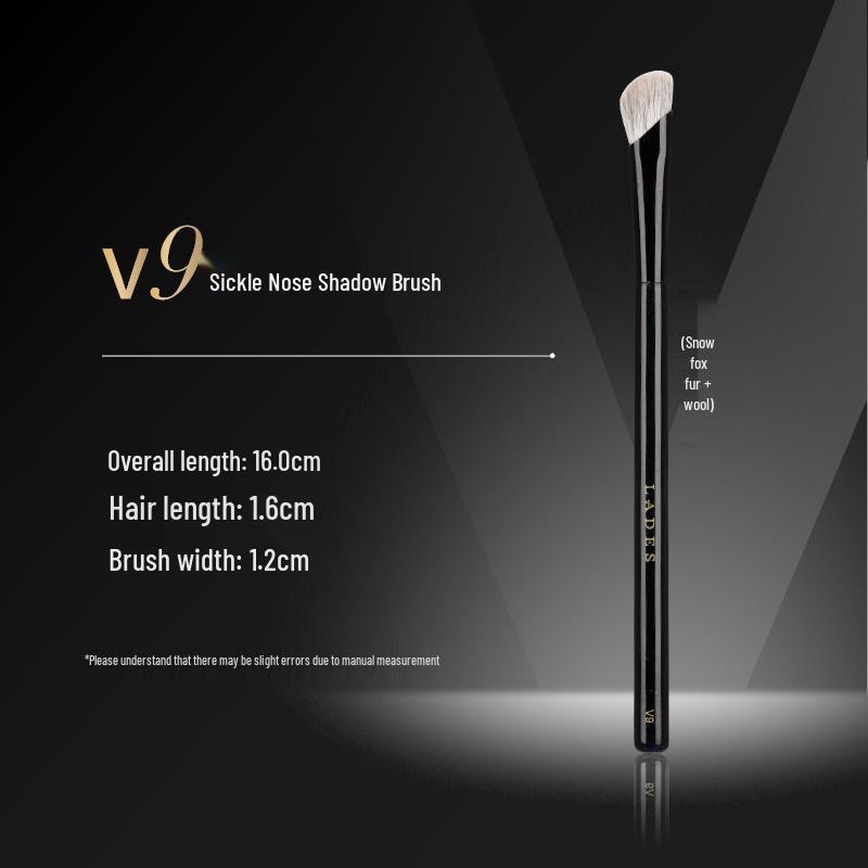 LADES V Series Makeup Brush Set - Contour, Nose Shadow, Laydown, Eyeshadow Blending Brushes (Animal Hair)
