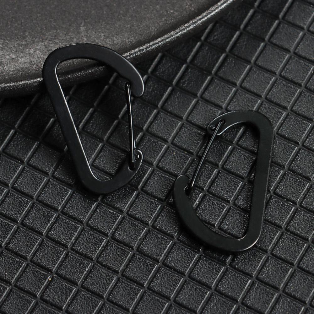 1/4/8pcs Black Packback Buckles Outdoor Snap Clip D Carabiner Keychain Water Bottle Hooks