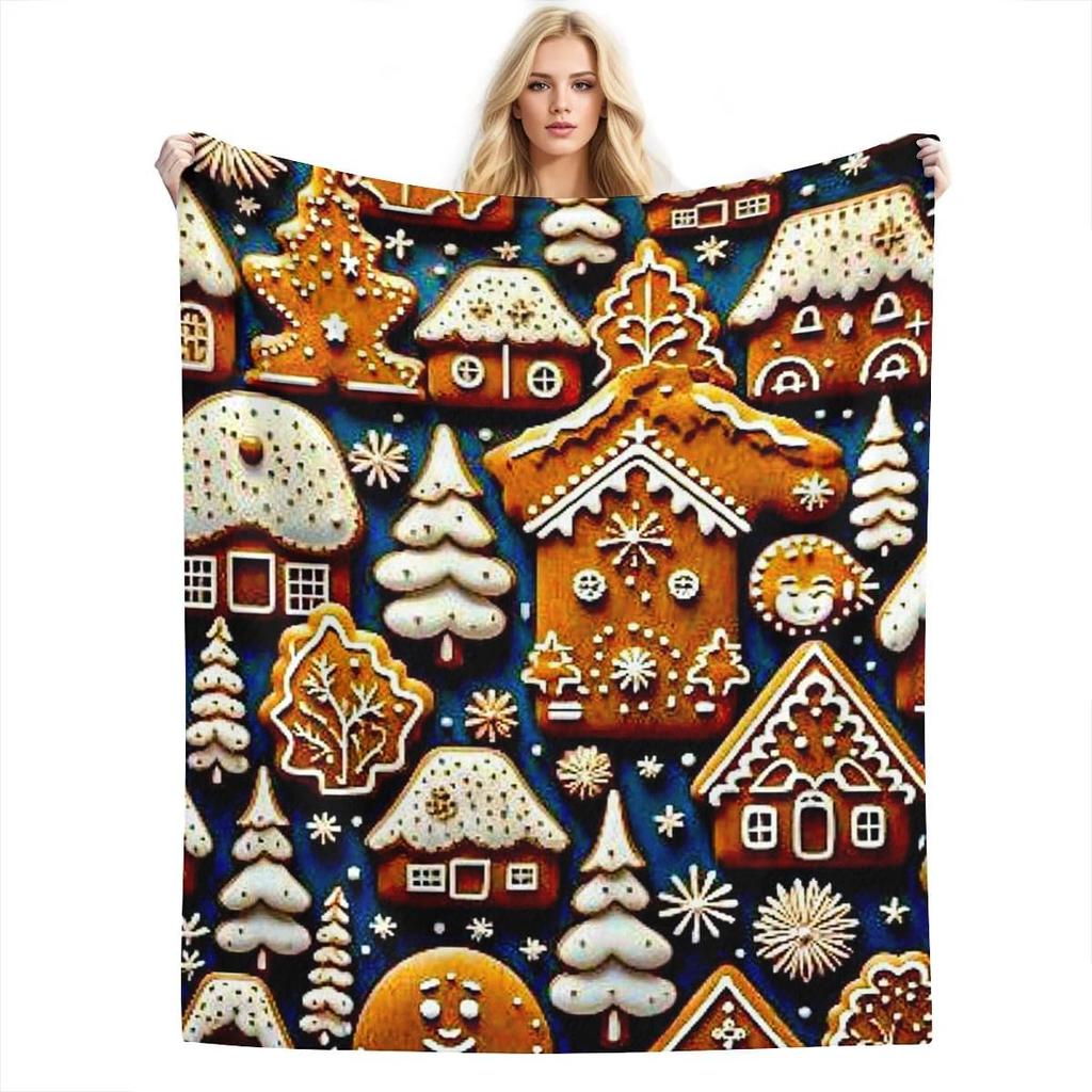Weihnachts-Karo-Muster Flanell-Decke im Vintage-Stil, Weiche Anti-Pilling-Fleece-Decke für Couch, Sofa, Bett, Leicht