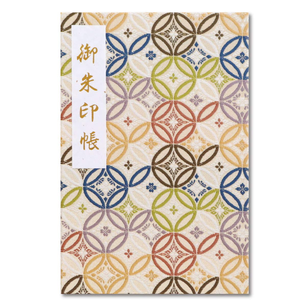 

Goshuincho (stamp book), 102 pages, accordion style, with vinyl cover, Kyoto Nishijin-ori fabric, Shippo pattern.