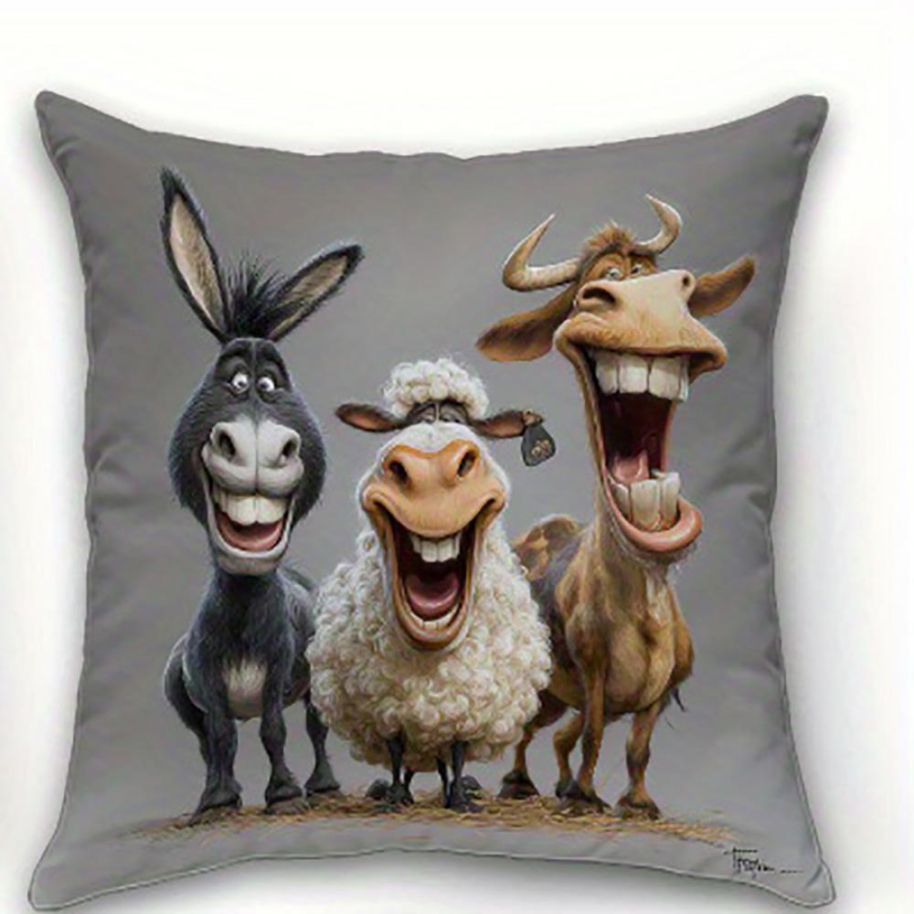 1/4pcs Funny Farm Animal Printed Pillowcases Sofa cushion cover home bedroom room decoration