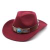 Casual Versatile Retro Ethnic Style Men'S And Women'S Parent-Child Western Cowboy Hat Big Edge Wide Edge Sunshade Top Hat