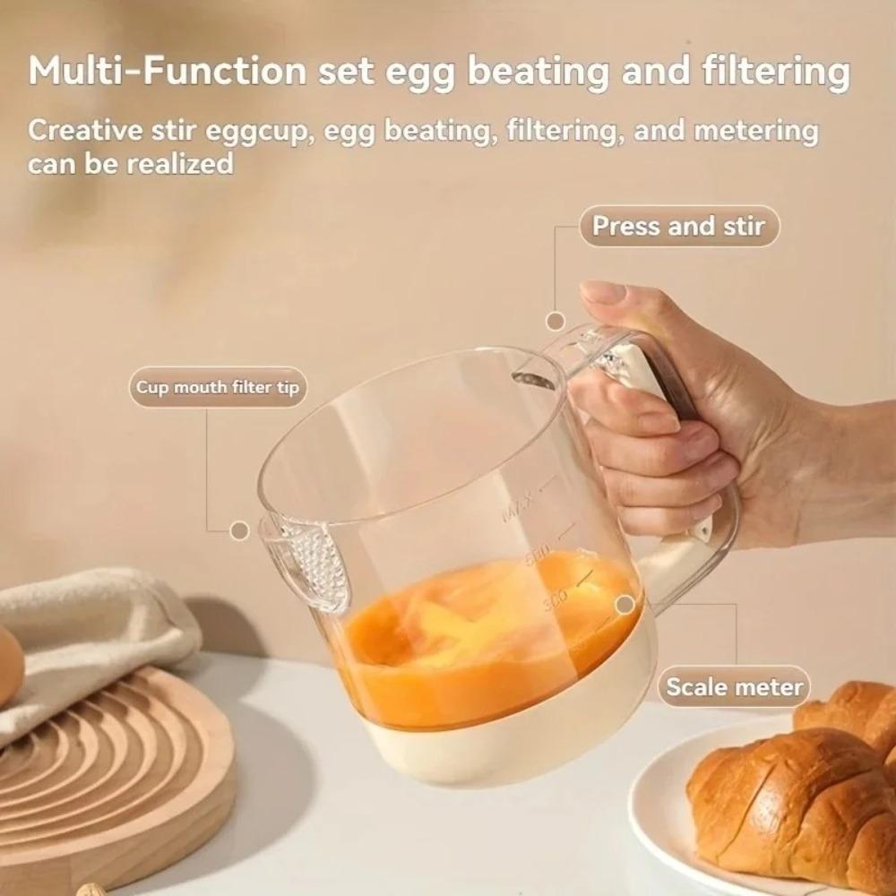 With Clear  Scale Mixing Cup Whisk Dust-proof Cream Stirring Cup  Kitchen Accessories