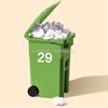 {QTG333} 1 Pc Self-Adhesive Trash Can Labels Wheelie Bin Number Sticker Durable Outdoor Label Garage Trash Can Numeber Stickers