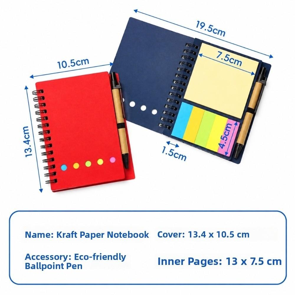 Kraft Paper Spiral Notebook Tearable Tearable Notepad Kraft Paper Notebook Business Meeting