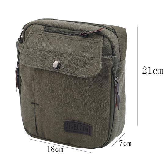Vintage Small Canvas Messenger Bag for Men Lightweight Canvas School Single Shoulder Bag for Travel Work
