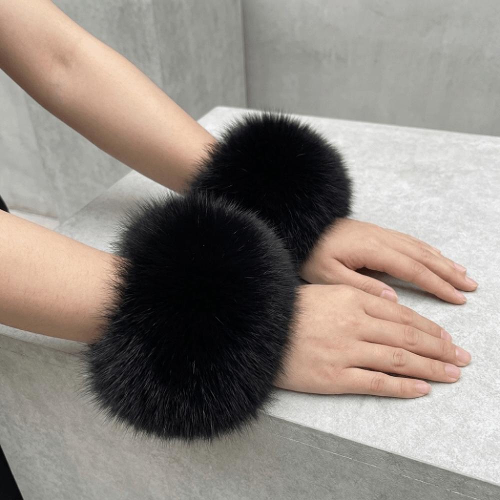 Soft Faux Fur Wrist Cuffs Keep Warm Plush Sleeve Covers Arm Warmer Sleeves Autumn Winter