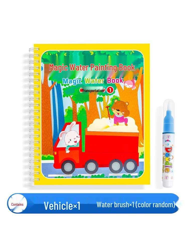 Reusable Children's Magic Water Doodle Book with Baby Water Pen - Educational Drawing Toy