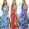 Elegant Women's Boho Long Maxi Dress With Floral Prints For Summer Parties And Beach Events