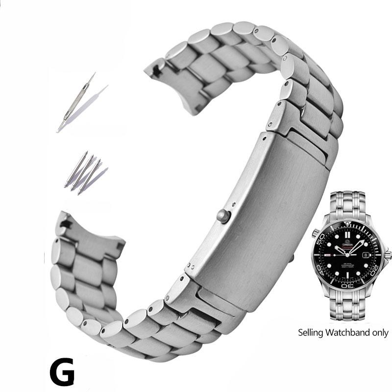 

Новый высококачественный ремешок для часов 18 мм 20 мм 22 мм для замены Omega SEA MASTER Ремешок из нержавеющей стали 007 Мужские женские браслеты для часов 22mm