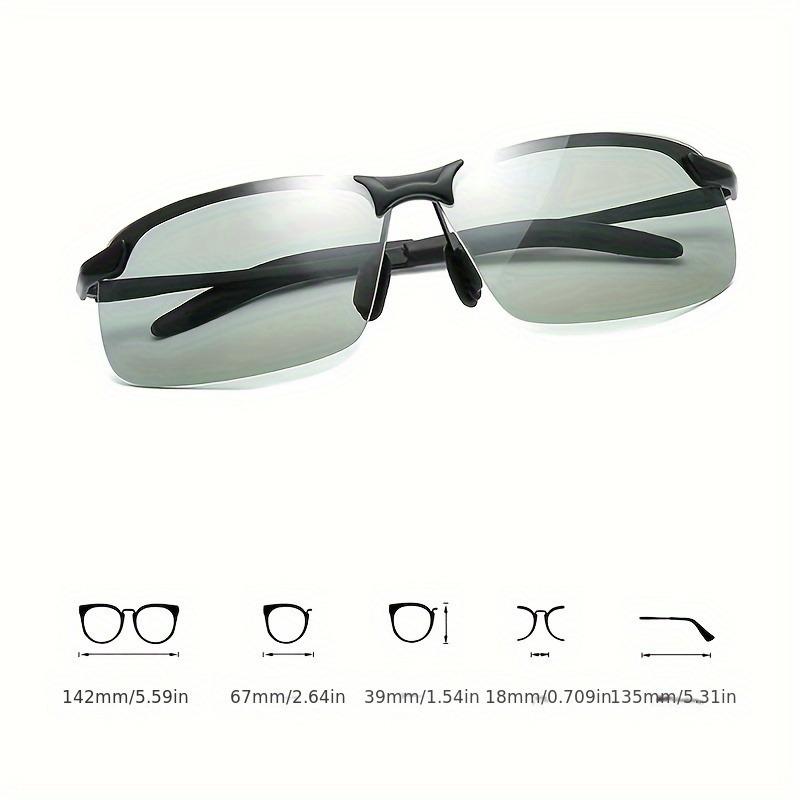 1pc Photochromic Sunglasses Fashion Classic Men Square Driving Goggles Polarized Day Night Chameleon Glasses