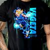 Anime Fighter T-Shirt and Kids Tshirt, Manga Warrior Graphic Tee, Blue Lightning Streetwear, Fan Gift