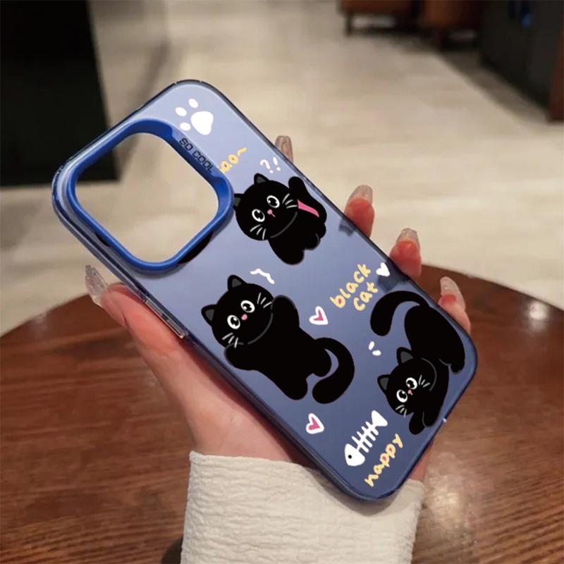 

Милый чехол с изображением кота для iPhone 16 Samsung A55 A35 A34 S24 FE Xiaomi Redmi Note 13 Pro 14C Huawei Honor 200 противоударный бампер для телефона с защитой от царапин Samsung S24 FE