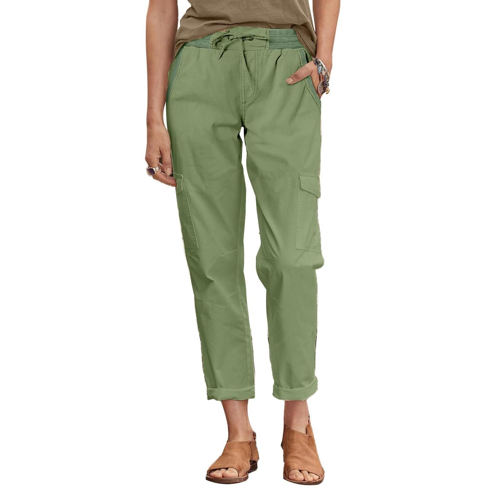 Комбинезоны с высокой талией и широкими манжетами на шнурке Узкие повседневные брюки — фото 6