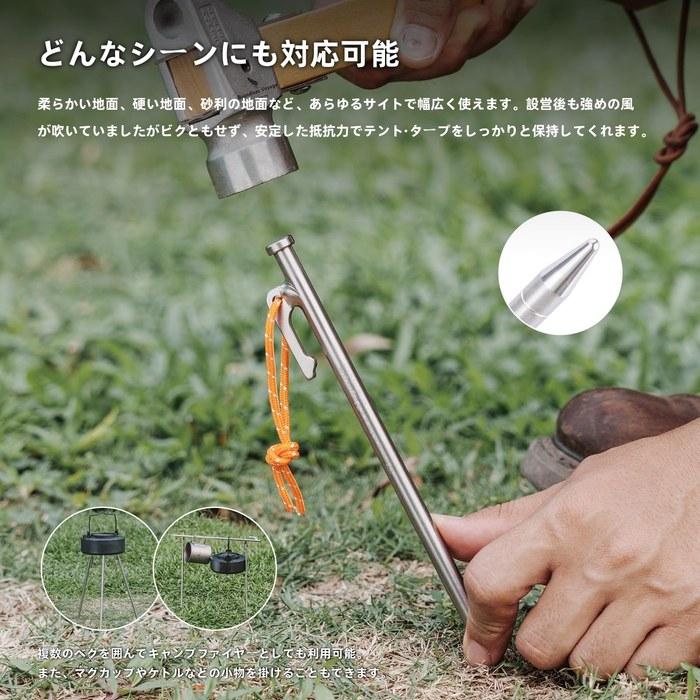 Boundless Voyage Titanium Peg Solid Stake - 35cm (6-pack) Titanium Color (Wide Head)