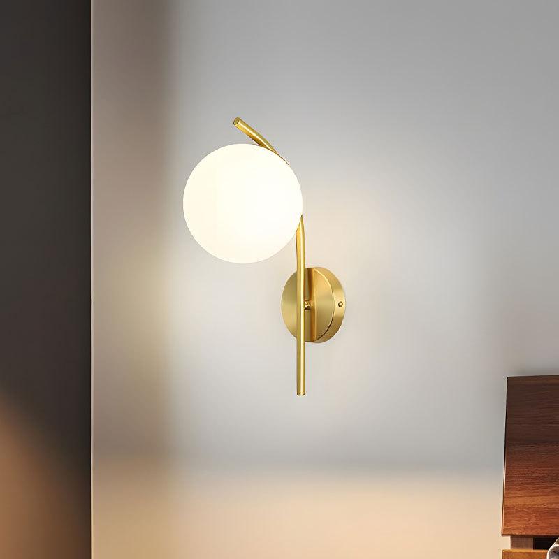 Glass Ball LED Wall Lights Suitable For TV Sofa Background Corridor G9 Base Copper Black Metal Wall Lamp Modern Lighting Fixture
