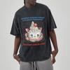 Sweetheart Cute Cat Print Women T-Shirt Oversized Wash Couple Short Sleeve Y2k Student Affordable Top High Quality