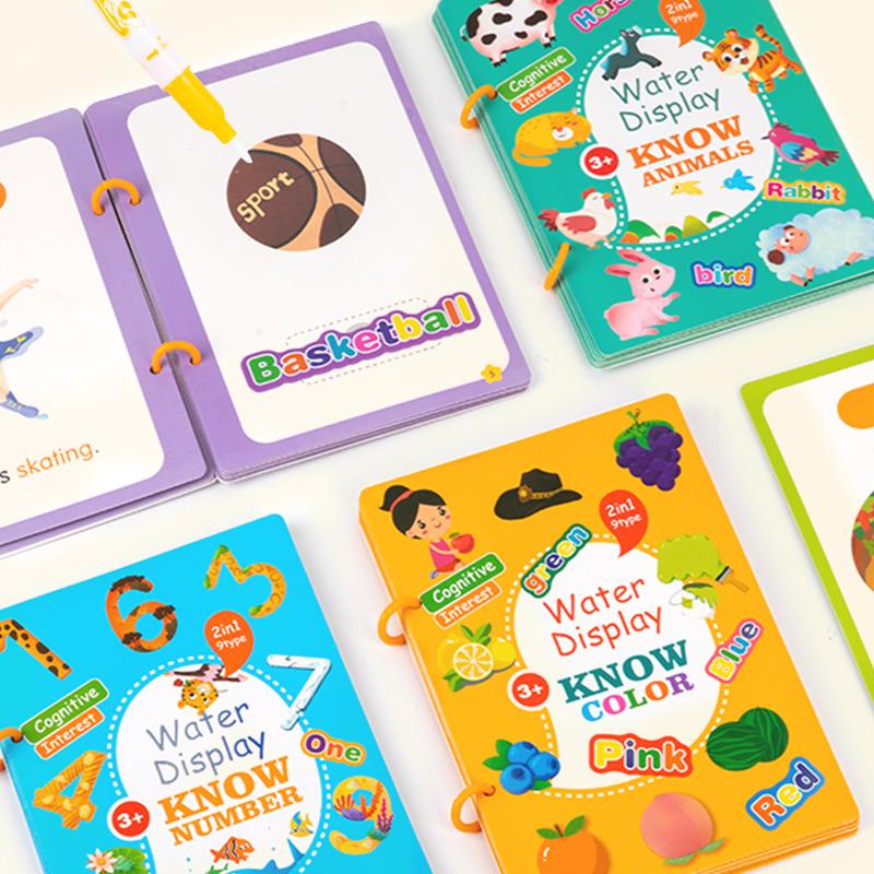 Children Early Education Toys Magical Book with Pen Water Drawing Toys Gift Reusable Coloring Book Magic Drawing Book