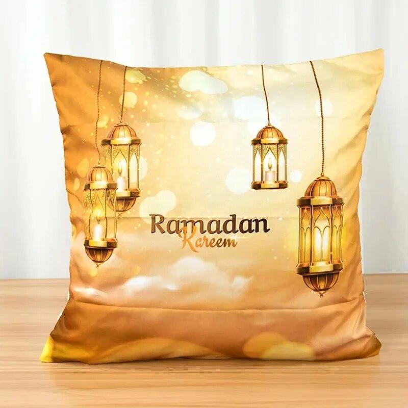 2024 Eid Mubarak Home Decoration Pillowcases Islamic Ramadan Decoration Mosque Muslim Pillowcases