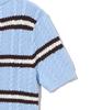 UCLA Women'S Striped Cable Knit Short Sleeve Sweater [Lt-Blue] (Ub3Sk50)