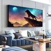 Animal Oil Painting Lion Peak Moon View Abstract Art Canvas Painting Living Room Corridor Office Home Decoration Mural No Frame