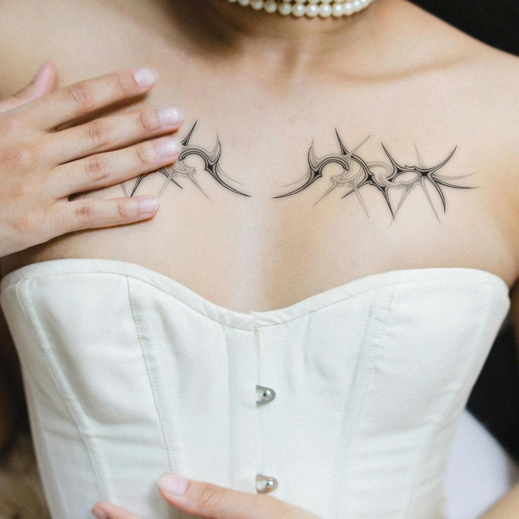 Brombeer-Totem Tattoo-Aufkleber, Wasserdicht Sexy Persönlichkeit Spice Girl, Unterer Rücken und Brust Tattoo-Aufkleber