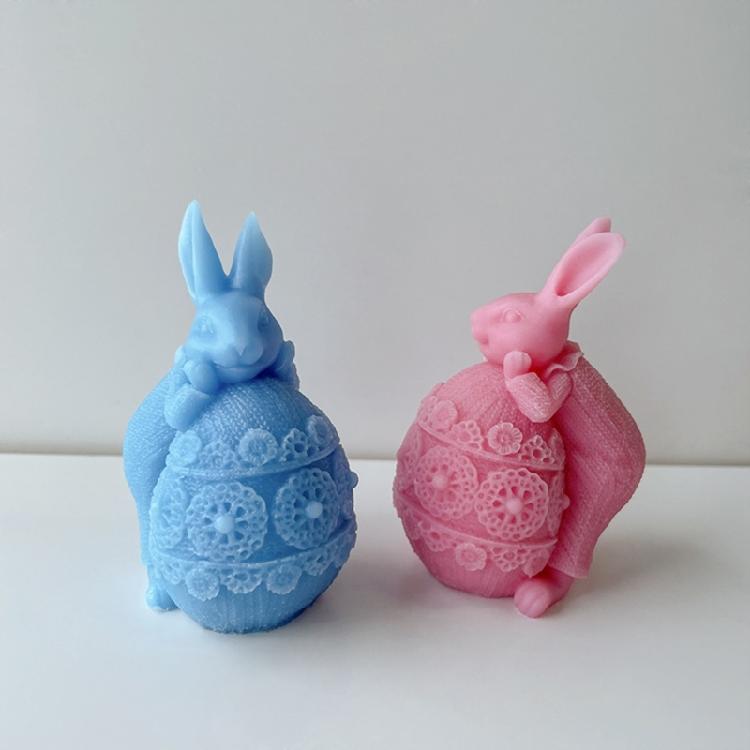 3D Rabbit Candle Soap Mould Handmade Candles Aroma Wax Soap Molds for Decoration