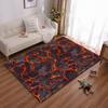 Trendy Rug with Black Rocks and Fiery Lava Texture Suitable for Use As an Anti-slip Game Mat for Living Room and Bedroom Sofas
