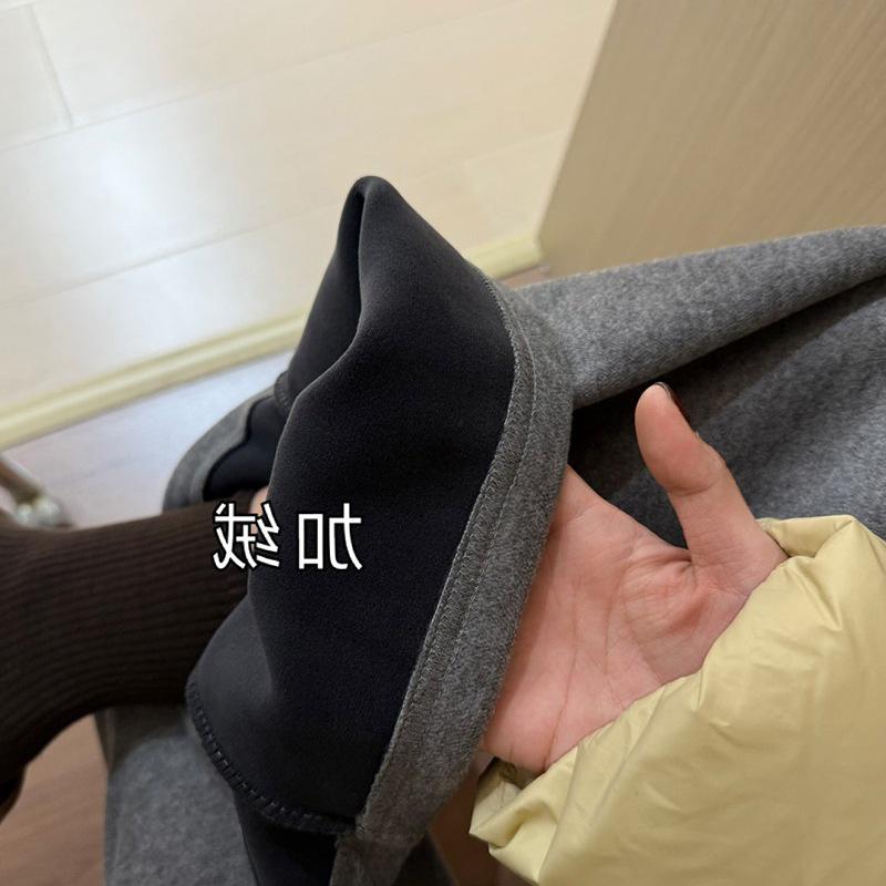 2025 Winter Korean High-Waisted Micro-Flare Pants: Versatile, Loose, Age-Reducing Women's Straight-Leg Trousers
